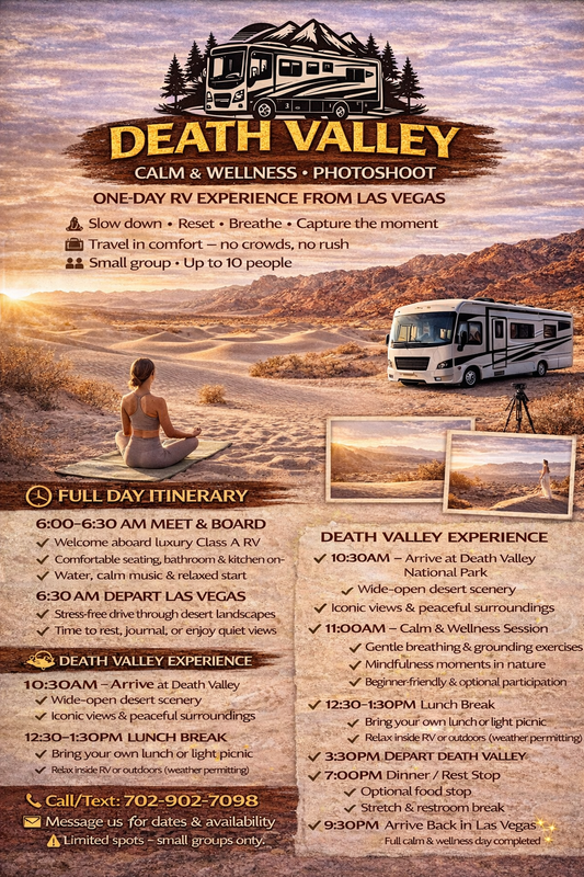 🌵✨ Death Valley Calm & Wellness RV Day Trip — FREE Photoshoot Included ✨📸