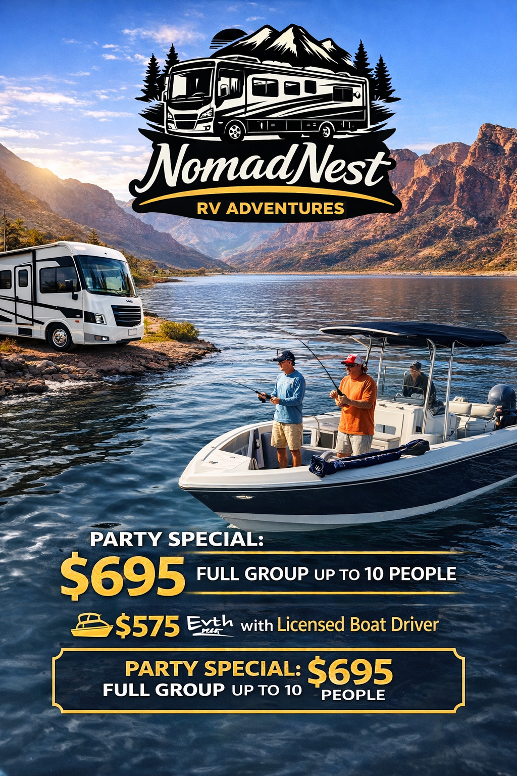 🎣🚐 Lake Mead Fishing Day Trip — Now Weekdays & Weekends