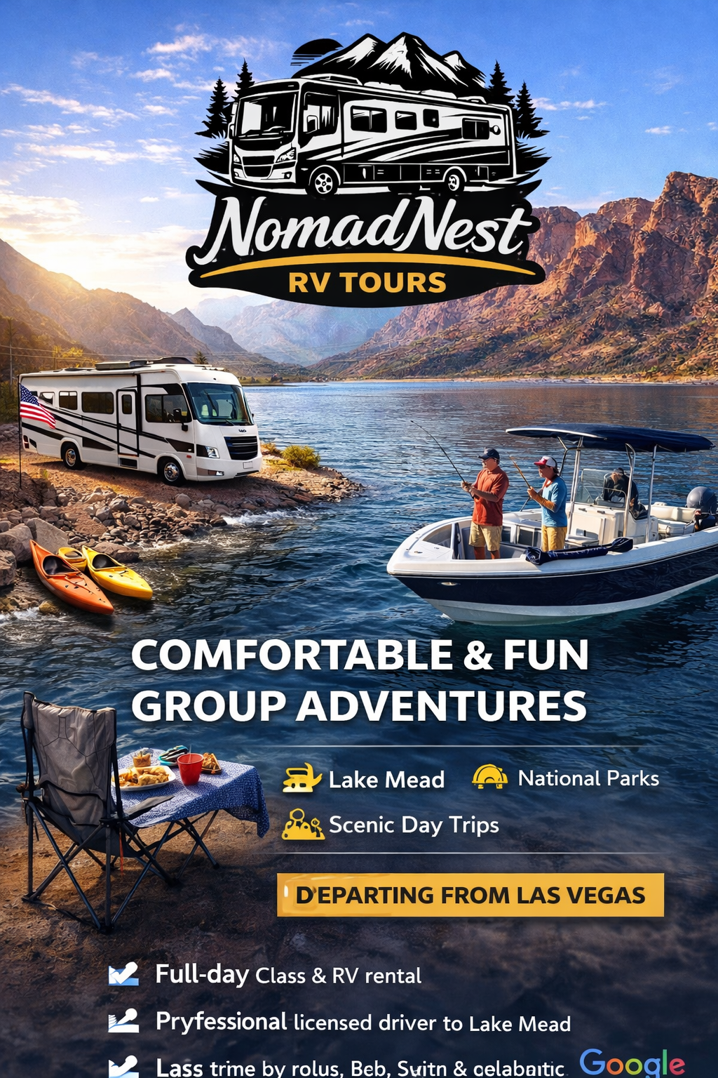 🎣🚐 Lake Mead Fishing Day Trip — Now Weekdays & Weekends