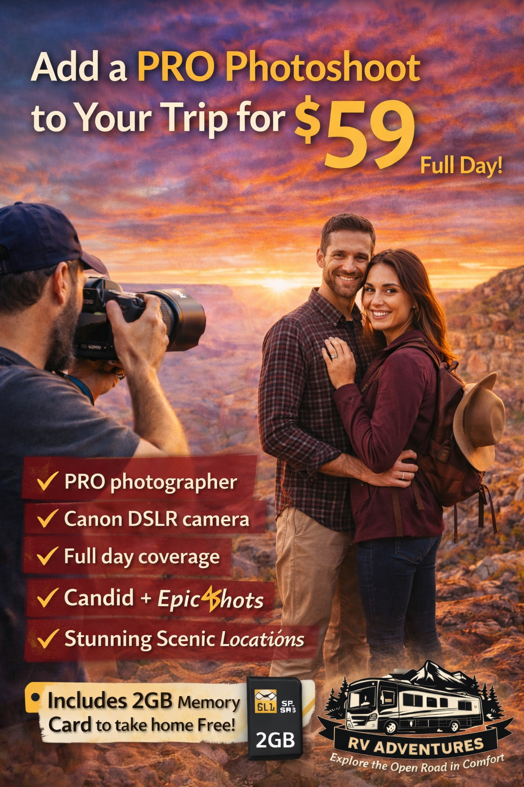 🎥 Add a PRO Photoshoot to Your Trip