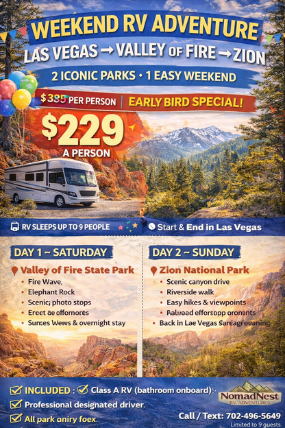 LAS VEGAS → UTAH NATIONAL PARKS • WEEKEND RV ADVENTURE ✨
